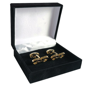 High-grade black velvet box Jewelry ornaments cufflinks packaging box a pair of tie clip set box