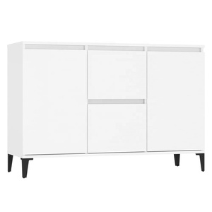 Buffet de rangement multifonctionnel en bois gris béton pour salle à manger et salon avec 2 tiroirs et portes - Product Image 2