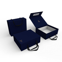 Emballage en papier noir rigide de luxe avec impression personnalisée boîte cadeau magnétique pliable en carton à fermeture magnétique