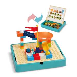 Rakitan edukasi portabel 2 in 1, papan menggambar blok puzzle berbagi untuk anak-anak - Product Image 4
