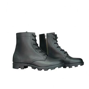 Botas Tácticas Personalizadas de Cuero Negro con Cremallera Lateral - Product Image 1