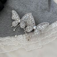 Accessoires de cheveux de luxe pleine pince à cheveux papillon en strass pour filles poignées de cheveux en croûte scintillantes pince à frange décorative