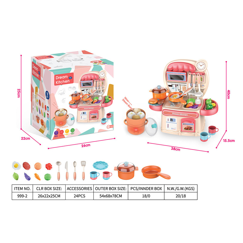 Table à manger avec jet d'eau sonore et lumineux [rose] - Boîte couleur anglaise