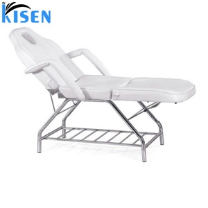 KISEN Hot Sale Massage Table Portable Massage <b>Bed</b> <b>Backrest</b> Adjustable Salon Spa <b>Bed</b> 2 Section Folding White - Product Image 1