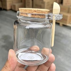 Vente directe <span class=keywords><strong>d</strong></span>'usine, bouteille en verre avec bouchon en liège, <span class=keywords><strong>sel</strong></span> de bain transparent, bouteille de 100 ml, 250 ml avec cuillère - Product Image 3
