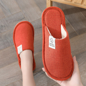 Unisex Breathable Soft Linen Cotton Indoor Home for Slippers Women's PVC Open Toe for Slippers Cushioning Anti-Slip for W - Product Image 5