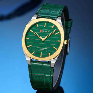 Montre à quartz pour homme CURREN 8480, style business, dessin animé, simple, boîtier en alliage d'acier inoxydable, bracelet en cuir véritable 20 mm, 3 ATM - Product Image 4