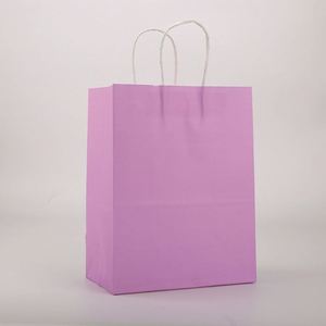 White Brown Recyclable Kraft Paper Twisted Handle Shopping Carrier Bag Logo <b>Lamination</b> for Promotion Exhibition Supermarket - Product Image 3