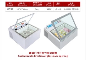 Small Mini 3 Pcs <strong>Ice</strong> <strong>Cream</strong> showcase Gelato <strong>Ice</strong> <strong>Cream</strong> <strong>Freezer</strong> Refrigerated Display Cabinet - Product Image 4