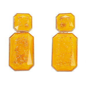 Personnalité simple populaire <span class=keywords><strong>Double</strong></span> pierre précieuse Boucles d'oreilles carrées Longues boucles d'oreilles pendantes géométriques en résine bijoux pour femmes - Product Image 5