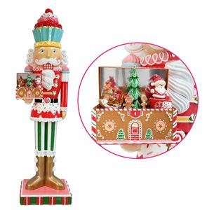 크리스마스 계절 장식 큰 생활 크기 6ft 뮤지컬 유리 섬유 수지 mult led 크리스마스 호두 까기 인형 8 노래 음악 - Product Image 3