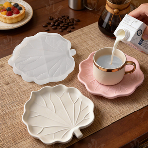 R-023 Moule en silicone alimentaire écologique pour gâteaux, plateau/<span class=keywords><strong>disque</strong></span> en forme de feuille d'érable et assiettes en forme de lotus/feuille de tortue DIY - Product Image 5