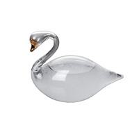 Baromètre en verre soufflé artisanal en borosilicate, style cygne, pour la décoration de la maison et la prévision météo