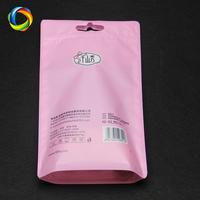 Vente en gros de sacs de vêtements en plastique rose givré de haute qualité à motif personnalisé sacs à fermeture éclair pour emballage de vêtements