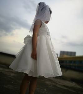 Gaun pesta ulang tahun anak perempuan, gaun pesta warna putih butik, gaun pesta ulang tahun anak perempuan, rok bordir renda jala - Product Image 6