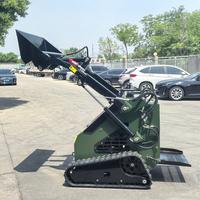 Alat Berat Konstruksi Skid Steer Loader CE&EPA Murah, Mini Skid Steer Loader Diesel Roda, Mini Wheeled Loader Bucket Harga Terjangkau