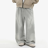 2025 automne haute qualité unisexe 100% coton nouveau pantalon de survêtement logo personnalisé broderie lavé Baggy jambe droite hommes pantalons de survêtement