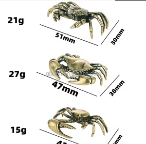 Venta al por mayor CA790 bronce antiguo cangrejo Universal puro hecho a mano de latón cangrejo adorno cubierta mascota té - Product Image 6