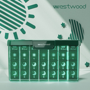 Pastillero JUXINDA de 21 o 28 Compartimentos, Gran Capacidad, Hermético y a Prueba de Humedad, para Uso Matutino, Mediodía y Nocturno - Product Image 4