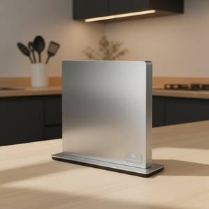 Zassenhaus <b>Magnetic</b> Knife <b>Block</b> Wood Base Stainless Steel Stand Kitchen Storage - Product Image 3