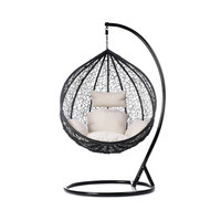 Fauteuil suspendu œuf moderne Foshan pour intérieur/extérieur avec support, en rotin PE, coussin imperméable, 1 personne, salon, chambre, camping