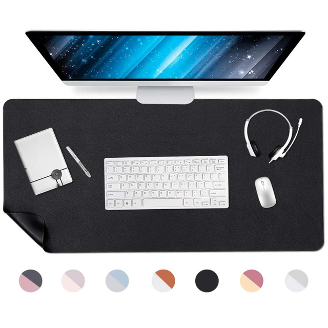 Waterproof 31" X 13" Dual-Sided Multifunctional Laptop Desk Pad PU Leather Custom Non-Slip Large Desk Writing Mat Mouse Pad