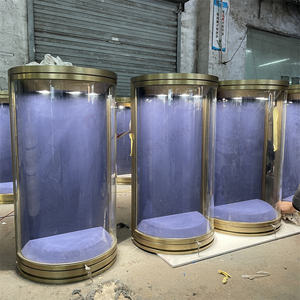 Vitrine Murale à Bijoux en Acier Doré et Verre Courbé – Optimisez Vos Ventes – Conception Personnalisée pour Magasins – Fournisseur Chinois de Premier Plan - Product Image 2