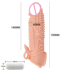 Titreşimli gecikmeli boşalma yeniden kullanılabilir prezervatif yapay Penis vibratör Penis büyütme genişletici Dick kollu seks oyuncakları erkekler için - Product Image 5