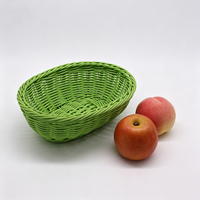 Panier de rangement alimentaire en rotin PP vert, fait main, étanche, tailles et couleurs personnalisables, pour usage commercial, salle à manger, articles divers pour la maison - Grande Vente