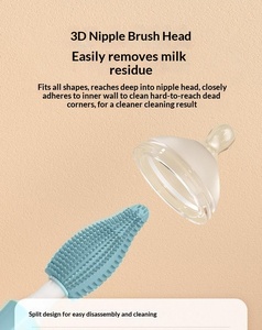 Travel Baby Bottle Cleaning Set Silicone Travel Bottle Brush Set and <b>Drying</b> <b>Rack</b>, Portable Cleaning for Nipples, Straws - Product Image 6