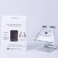 Support de téléphone et tablette rotatif doublement pliable en alliage d'aluminium de grande taille avec support de bureau pliable en argent/noir/or/or rose/rouge