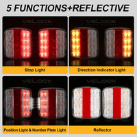 Feux arrière LED magnétiques pour remorque, étanches IP67, 5 fonctions, homologués ECE