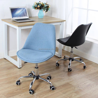 Chaises ergonomiques modernes en plastique Chaise de bureau pour étudiants Chaise tulipe rotative pour visiteurs avec roulette pour ordinateur à la maison