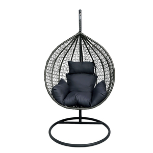 Stijlvolle, hoogwaardige hangstoel voor binnen en buiten, modern hangmatstoel van rotan en wicker, ei-vormige hangstoel met standaard - Product Image 1