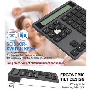 Teclado Numérico Inalámbrico 2.4G con Pantalla y Calculadora - Teclado Numérico Inalámbrico Delgado de 34 Teclas Portátil - Product Image 3