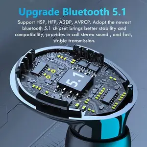 M10 TWS Bt V5.0 헤드폰 LED 디스플레이 무선 이어폰 마이크 9D 스테레오 스포츠 방수 이어폰