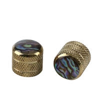Guitar Parts Premium Metal Guitar Potentiometer Knob With Carved Abalone Inlay Volume Tone Control Rotary Switch Cap