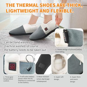 <b>Non</b> <b>Slip</b> Plush Breathable Wireless Electric Heating Shoe heated Rechargeable Battery Winter Feet Warmer Shoes Heated <b>Slippers</b> - Product Image 5