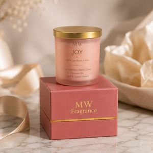 Bougie parfumée artisanale MW Fragrance en cire de soja dans un bocal en verre avec cristaux de guérison, aromathérapie pour la décoration de la maison - Product Image 3