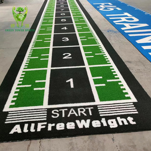 <span class=keywords><strong>Gazon</strong></span> artificiel de haute densité de 16 mm pour piste de sprint avec traîneau lesté, logo et lignes de mesure personnalisés - Product Image 4