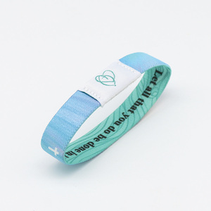 สายรัดข้อมือโพลีเอสเตอร์แบบสั่งทำฉลากผ้าทอสายรัดข้อมือยืดหยุ่น NFC RFID สำหรับแม้แต่ - Product Image 5