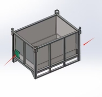 Bac de manutention métallique robuste Zhongcang, nouvelle version, conteneur pliable en fer, capacité de charge 1000-5000 kg, revêtement poudré, zinc