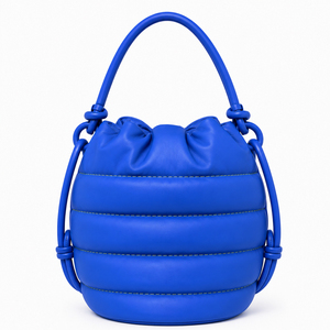 Customized Logo Women PU Leather Bucket Bag Quilted Shoulder <b>Handbag</b> Drawstring Tote Bag Daily Crossbody Purse Fashion Bag - Product Image 3