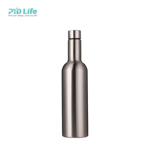 PYD Life, оптовая продажа, хорошая распродажа, серебряная Изолированная бутылка для воды с двойными стенками для вина объемом 25 унций, 750 мл