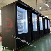 Máquina Expendedora de Acero Inoxidable para Exteriores ZhongDa Guangdong, para Bebidas y Aperitivos, con Pago en Efectivo/Tarjeta IC, Pantalla Táctil Digital y Compresor