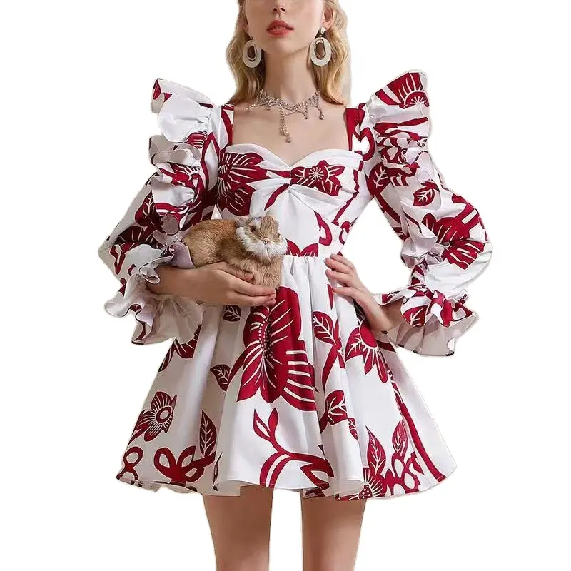 Fashion Floral Print sweet Design Summer Boutique Dresses Women Dress Elegant casual basic A-Line dress 2022 collection