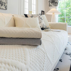 Member Exclusive Crystal <b>Velvet</b> <b>Sofa</b> Cushion Pad Type Quilted Solid Color Non Slip Machine Wash Modular <b>Sofa</b> <b>Cover</b> - Product Image 2