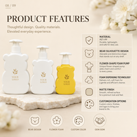 Flacon pompe en mousse en forme de fleur, 300 ml, 500 ml, en plastique PET, finition mate, distributeur mignon pour le lavage des mains des enfants