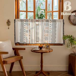 Rideaux courts en <span class=keywords><strong>toile</strong></span> imprimée à franges de style américain Bubaba en gros - Semi-occultants translucides <span class=keywords><strong>pour</strong></span> baies vitrées - Product Image 5