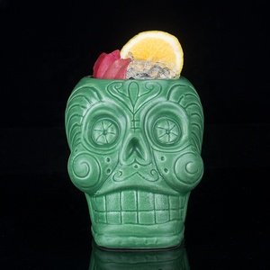 Nuevo Vaso <span class=keywords><strong>de</strong></span> Cóctel Creativo Norteamericano, Pintado a Mano, Vasos Hawaianos Personalizados, Taza <span class=keywords><strong>de</strong></span> Calavera Verde, Taza <span class=keywords><strong>de</strong></span> Cerámica para <span class=keywords><strong>Bar</strong></span>, Tazas Tiki para Cóctel - Product Image 3